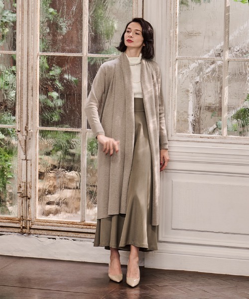 JENNE(ジェンヌ)の「ショールカラーニットコーディガン(カーディガン/ボレロ・レディース・ブラック/ベージュ・SMALL/LARGE/MEDIUM)」の3枚目の写真