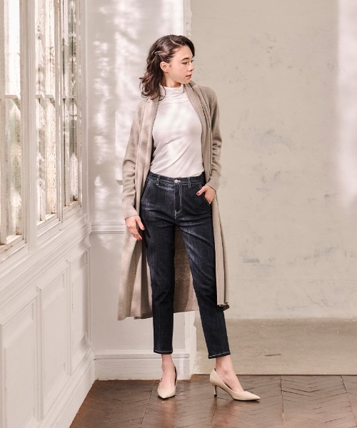 JENNE(ジェンヌ)の「ショールカラーニットコーディガン(カーディガン/ボレロ・レディース・ブラック/ベージュ・SMALL/LARGE/MEDIUM)」の10枚目の写真
