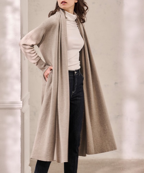 JENNE(ジェンヌ)の「ショールカラーニットコーディガン(カーディガン/ボレロ・レディース・ブラック/ベージュ・SMALL/LARGE/MEDIUM)」の12枚目の写真