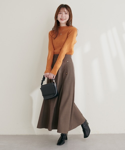 natural couture(ナチュラルクチュール)の「ダイヤ柄プチハイリブニット(ニット/セーター・レディース・オレンジ/ブルー/ブラック/オフホワイト・FREE)」の21枚目の写真