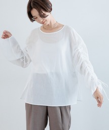 袖シャーリングブラウス 961534