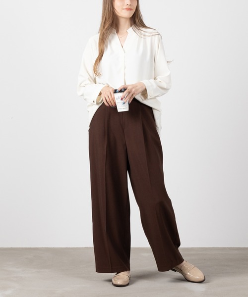 NAVY(ネイビー)の「スキッパーシャツブラウス(シャツ/ブラウス・レディース・ベージュ/ネイビー/ホワイト・フリー)」の7枚目の写真