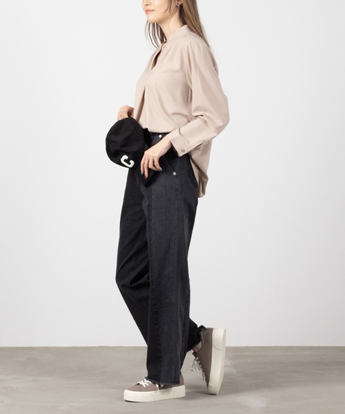 NAVY(ネイビー)の「スキッパーシャツブラウス(シャツ/ブラウス・レディース・ベージュ/ネイビー/ホワイト・フリー)」の8枚目の写真
