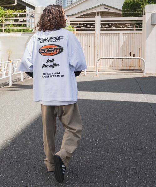 WEGO(ウィゴー)の「WEGO/レイヤードスリーブバックロゴロンT(Tシャツ/カットソー・メンズ・ブラック/ホワイト・LARGE/MEDIUM)」の3枚目の写真