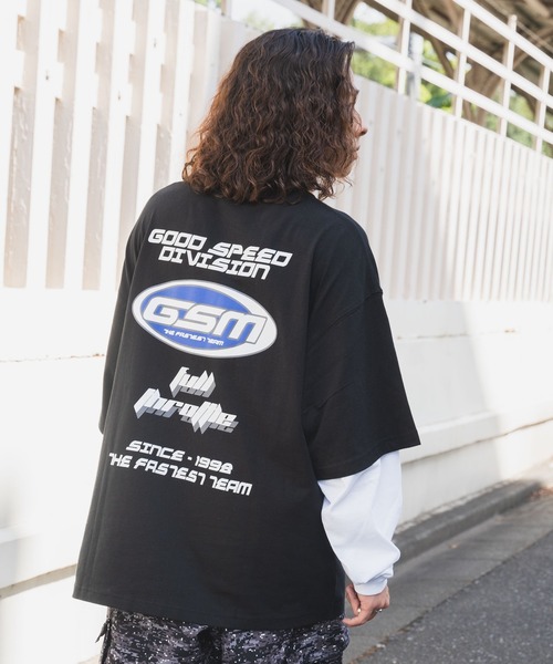 WEGO(ウィゴー)の「WEGO/レイヤードスリーブバックロゴロンT(Tシャツ/カットソー・メンズ・ブラック/ホワイト・LARGE/MEDIUM)」の13枚目の写真