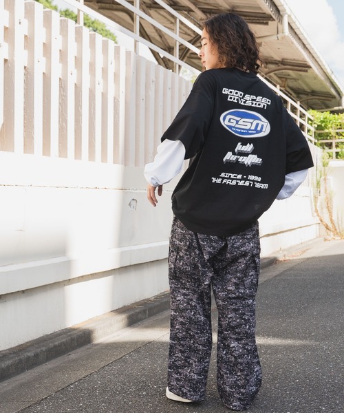WEGO(ウィゴー)の「WEGO/レイヤードスリーブバックロゴロンT(Tシャツ/カットソー・メンズ・ブラック/ホワイト・LARGE/MEDIUM)」の14枚目の写真