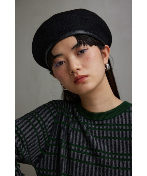 AZUL by moussy（アズールバイマウジー）の「BASQUE BERET/バスクベレー（ハンチング/ベレー帽・レディース・ブラック/グレー・FREE）」の11枚目の写真