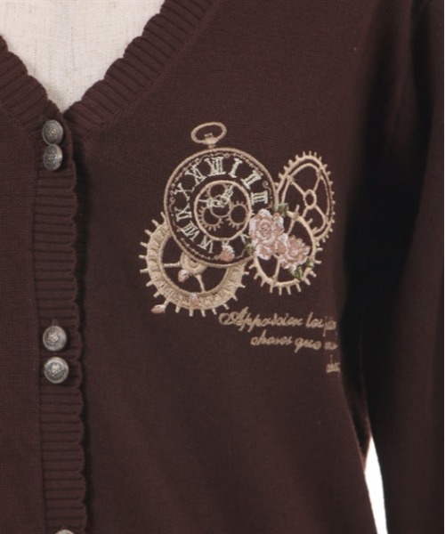 axes femme(アクシーズファム)の「時計×歯車刺繍ニットカーディガン(カーディガン/ボレロ・レディース・ブラック/ブラウン/キナリ・FREE)」の12枚目の写真