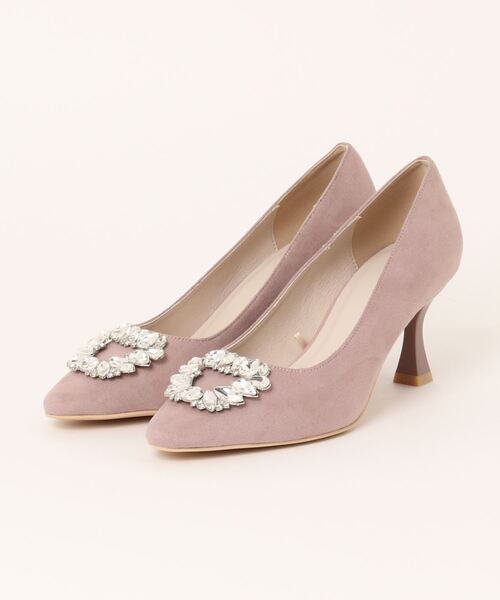 EDIT COLOGNE（エディットコロン）の「ビジューフレアヒールパンプス（パンプス・レディース・ピンク/ブラック/ベージュ・23.0cm/24.0cm/23.5cm）」の3枚目の写真