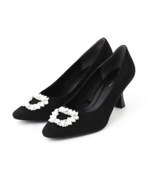 EDIT COLOGNE（エディットコロン）の「ビジューフレアヒールパンプス（パンプス・レディース・ピンク/ブラック/ベージュ・23.0cm/24.0cm/23.5cm）」の4枚目の写真