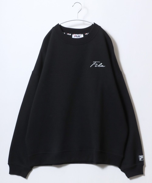 FILA(フィラ)の「FILA(フィラ)ワンポイントロゴ刺繍 無地 裏起毛スウェットトップス メンズ レディース/トレーナープルオーバー(スウェット・メンズ・ホワイト/ネイビー系1/アッシュグレー/ブラック系その他/ネイビー/ブラック・M/LL/L)」の4枚目の写真