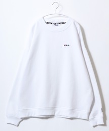 FILA(フィラ)ワンポイントロゴ刺繍 無地 裏起毛スウェットトップス メンズ レディース/トレーナープルオーバー