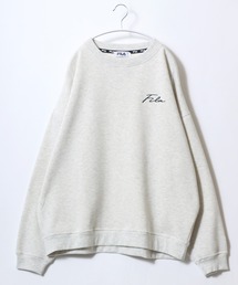 FILA（フィラ）ワンポイントロゴ刺繍 無地 裏起毛スウェットトップス メンズ レディース/トレーナープルオーバー
