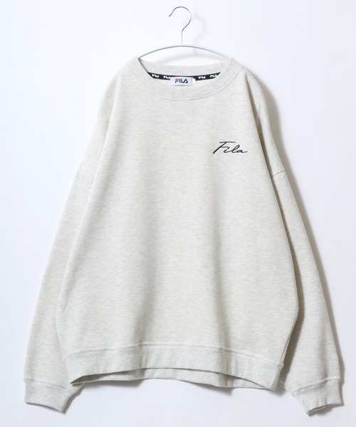 FILA(フィラ)の「FILA(フィラ)ワンポイントロゴ刺繍 無地 裏起毛スウェットトップス メンズ レディース/トレーナープルオーバー(スウェット・メンズ・ホワイト/ネイビー系1/アッシュグレー/ブラック系その他/ネイビー/ブラック・M/LL/L)」の5枚目の写真