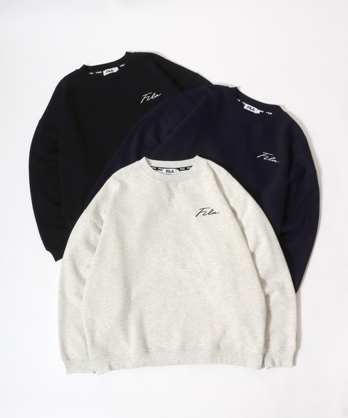 FILA(フィラ)の「FILA(フィラ)ワンポイントロゴ刺繍 無地 裏起毛スウェットトップス メンズ レディース/トレーナープルオーバー(スウェット・メンズ・ホワイト/ネイビー系1/アッシュグレー/ブラック系その他/ネイビー/ブラック・M/LL/L)」の15枚目の写真