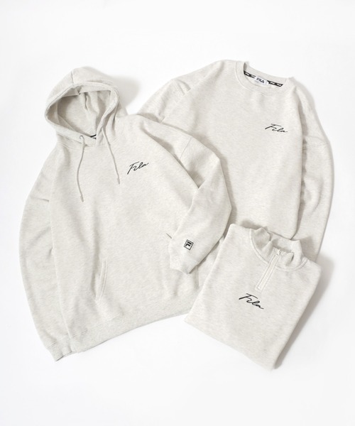 FILA(フィラ)の「FILA(フィラ)ワンポイントロゴ刺繍 無地 裏起毛スウェットトップス メンズ レディース/トレーナープルオーバー(スウェット・メンズ・ホワイト/ネイビー系1/アッシュグレー/ブラック系その他/ネイビー/ブラック・M/LL/L)」の16枚目の写真