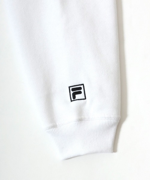 FILA(フィラ)の「FILA(フィラ)ワンポイントロゴ刺繍 無地 裏起毛スウェットトップス メンズ レディース/トレーナープルオーバー(スウェット・メンズ・ホワイト/ネイビー系1/アッシュグレー/ブラック系その他/ネイビー/ブラック・M/LL/L)」の12枚目の写真