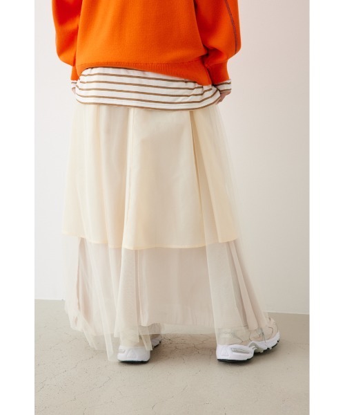 RODEO CROWNS WIDE BOWL（ロデオクラウンズワイドボウル）の「リバーシブルチュールスカート（スカート・レディース・アイボリー/ブラック/カーキ・FREE）」の19枚目の写真