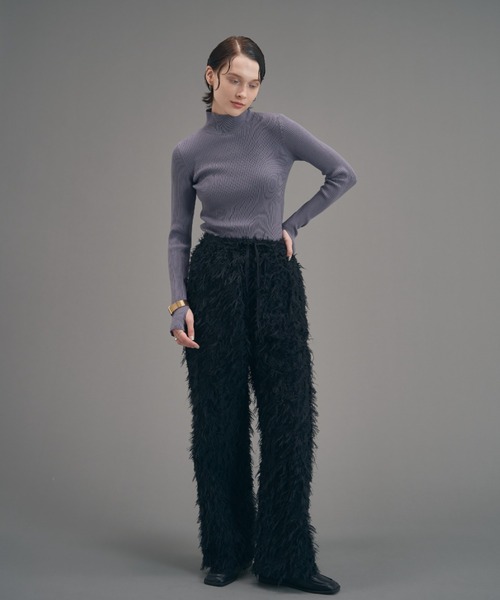 MECRE（メクル）の「ジャガードストレートパンツ（その他パンツ・レディース・ホワイト/ブラック・S/M）」の6枚目の写真