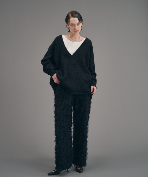 MECRE（メクル）の「ジャガードストレートパンツ（その他パンツ・レディース・ホワイト/ブラック・S/M）」の8枚目の写真