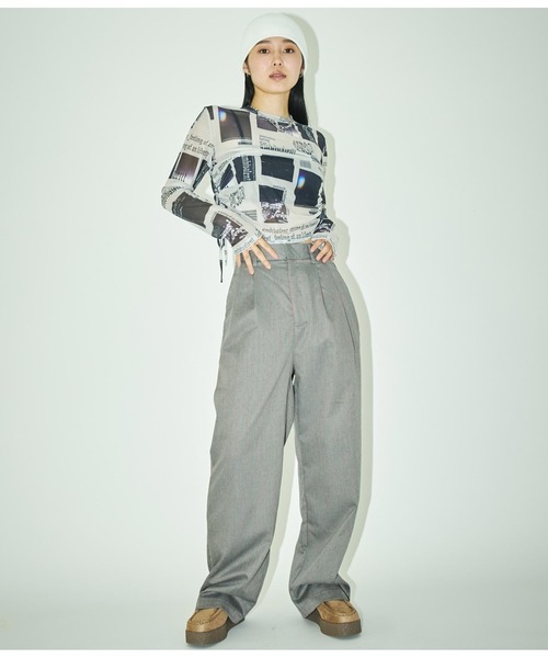 ANLIBERTY ANAP（アンリバティアナップ）の「ピンストライプスラックス【セットアップ対応】（スラックス・レディース・ブラック/グレー・S/M）」の12枚目の写真