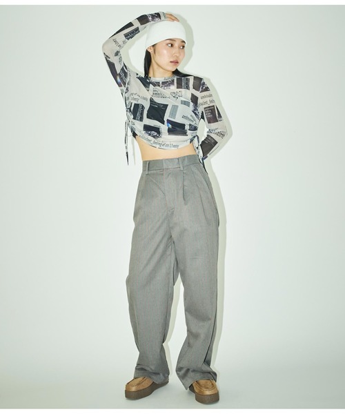 ANLIBERTY ANAP（アンリバティアナップ）の「ピンストライプスラックス【セットアップ対応】（スラックス・レディース・ブラック/グレー・S/M）」の13枚目の写真