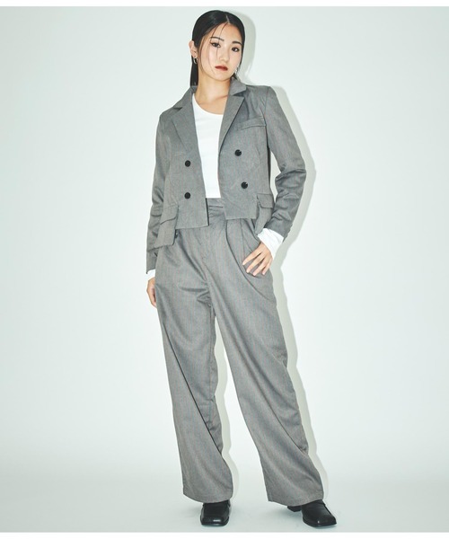 ANLIBERTY ANAP（アンリバティアナップ）の「ピンストライプスラックス【セットアップ対応】（スラックス・レディース・ブラック/グレー・S/M）」の16枚目の写真