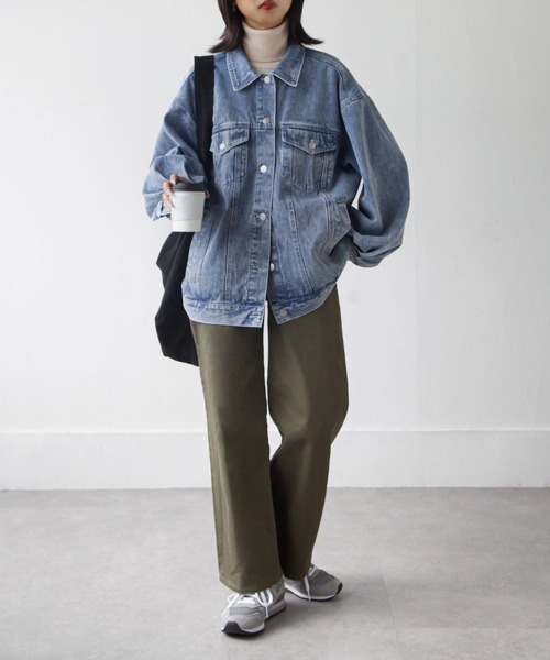 Chillfar（チルファー）の「オーバーサイズデニムジャケット（デニムジャケット・レディース・サックスブルー/ブルー・FREE）」の9枚目の写真