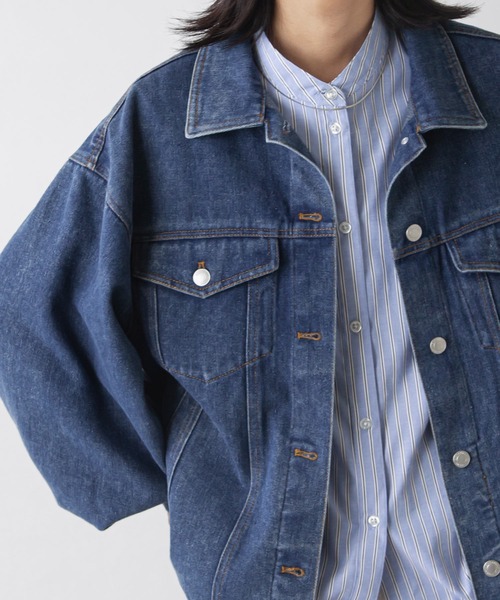Chillfar（チルファー）の「オーバーサイズデニムジャケット（デニムジャケット・レディース・サックスブルー/ブルー・FREE）」の17枚目の写真
