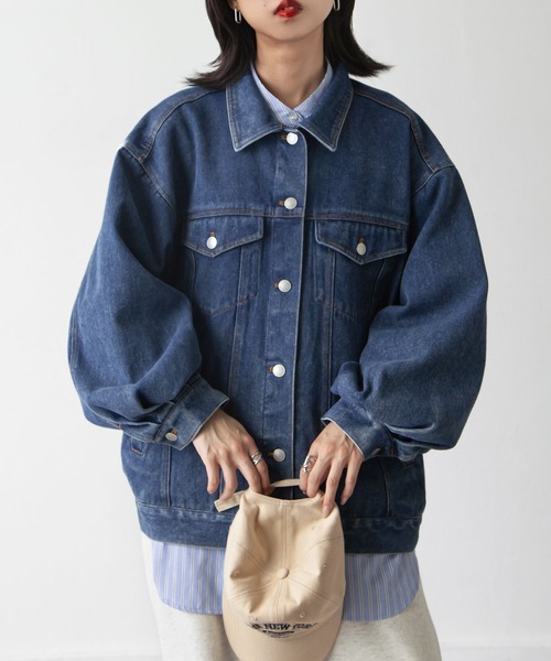 Chillfar（チルファー）の「オーバーサイズデニムジャケット（デニムジャケット・レディース・サックスブルー/ブルー・FREE）」の19枚目の写真