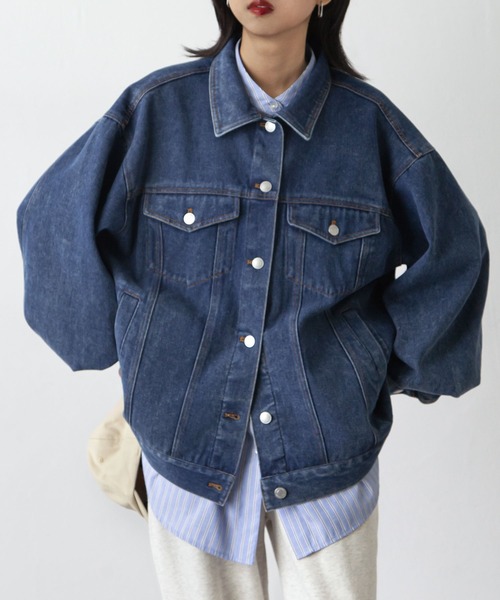 Chillfar（チルファー）の「オーバーサイズデニムジャケット（デニムジャケット・レディース・サックスブルー/ブルー・FREE）」の20枚目の写真