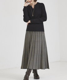 abahouse mavie | ニットジャガードセットアップ(ワンピース)