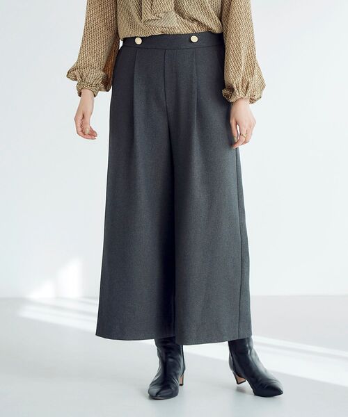 le.coeur blanc（ルクールブラン）の「ウールライクワイドクロップドパンツ（その他パンツ・レディース・ネイビー/アイボリー/キャメル/チャコールグレー・36/38）」の3枚目の写真