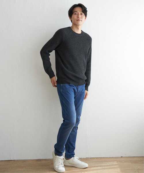 ikka(イッカ)の「【洗濯機で洗える】ウォッシャブルラムウールクルーニット(ニット/セーター・メンズ・チャコールグレー/ライトグレー/グリーン/ネイビー・S/M/L/XL)」の15枚目の写真
