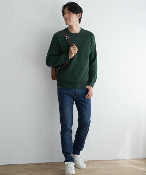 ikka(イッカ)の「【洗濯機で洗える】ウォッシャブルラムウールクルーニット(ニット/セーター・メンズ・チャコールグレー/ライトグレー/グリーン/ネイビー・S/M/L/XL)」の16枚目の写真