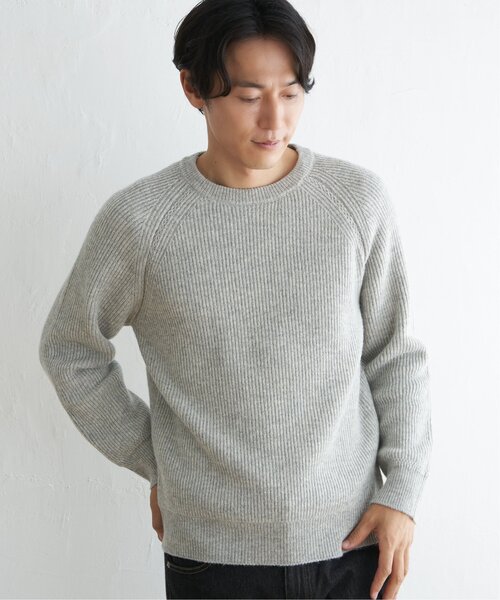 ikka(イッカ)の「【洗濯機で洗える】ウォッシャブルラムウールクルーニット(ニット/セーター・メンズ・チャコールグレー/ライトグレー/グリーン/ネイビー・S/M/L/XL)」の22枚目の写真