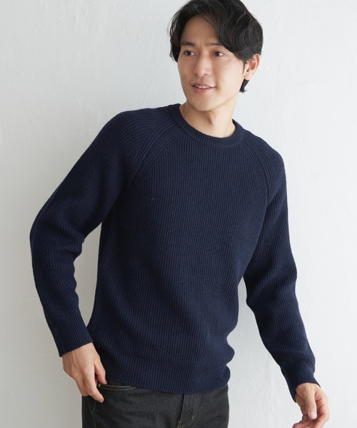 ikka(イッカ)の「【洗濯機で洗える】ウォッシャブルラムウールクルーニット(ニット/セーター・メンズ・チャコールグレー/ライトグレー/グリーン/ネイビー・S/M/L/XL)」の7枚目の写真