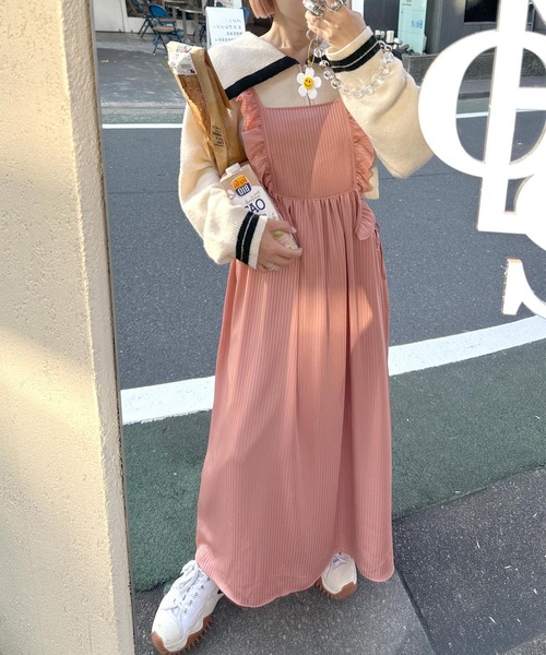 Alley by w closet(アリーバイダブルクローゼット)の「【Alley】フリルエプロンスカート(ワンピース・レディース・オフホワイト/ピンク・FREE)」の21枚目の写真