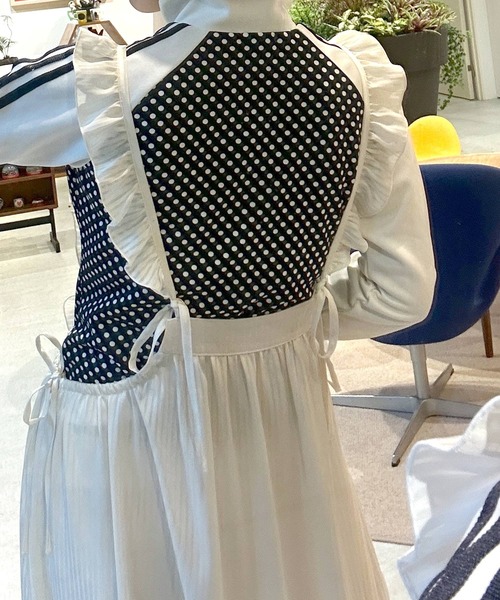 Alley by w closet(アリーバイダブルクローゼット)の「【Alley】フリルエプロンスカート(ワンピース・レディース・オフホワイト/ピンク・FREE)」の13枚目の写真