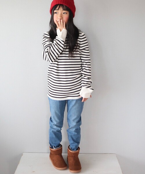 SHOO・LA・RUE（シューラルー）の「◆【110-140cm/親子リンク】リブタートル（ニット/セーター・キッズ・ブラック/オフホワイト/ホワイト系5・14/11/12/13）」の14枚目の写真