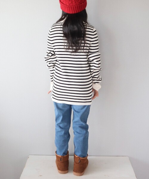 SHOO・LA・RUE（シューラルー）の「◆【110-140cm/親子リンク】リブタートル（ニット/セーター・キッズ・ブラック/オフホワイト/ホワイト系5・14/11/12/13）」の16枚目の写真