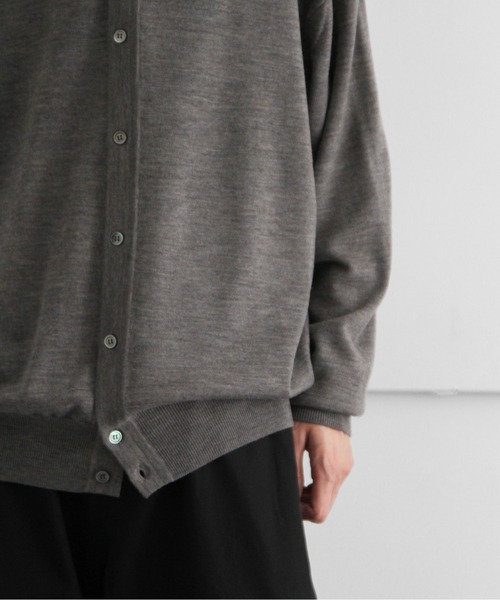【美品】crepuscule Knit Shirts L/S ブルー　サイズ2 crepuscule（クレプスキュール）の「crepuscule Knit Polo L/S