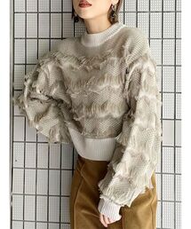 MURUA | ジャガードフリンジニット(ニット/セーター)