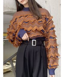 MURUA | ジャガードフリンジニット(ニット/セーター)