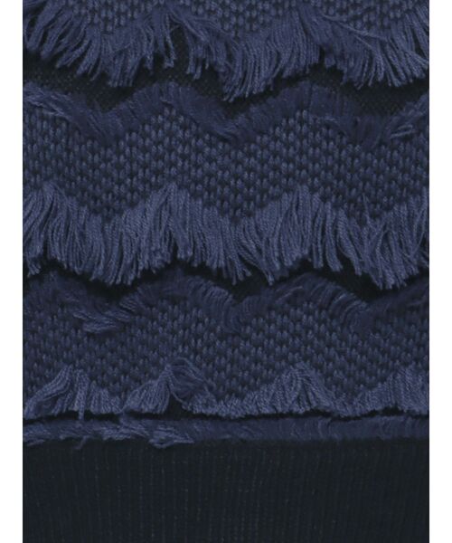 MURUA（ムルーア）の「ジャガードフリンジニット（ニット/セーター・レディース・オレンジ/ネイビー/ベージュ・FREE）」の13枚目の写真