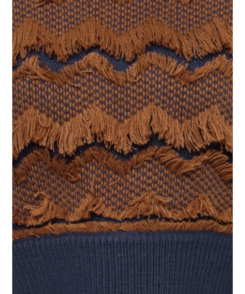 MURUA（ムルーア）の「ジャガードフリンジニット（ニット/セーター・レディース・オレンジ/ネイビー/ベージュ・FREE）」の15枚目の写真