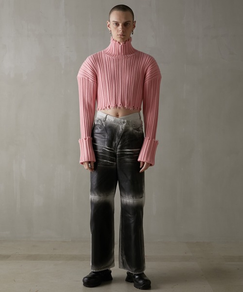 PRANK PROJECT（プランクプロジェクト）の「パワーショルダーニット / Power Shoulder Knit（ニット/セーター・レディース・ピンク/レッド/アイボリー/チャコールグレー・FREE）」の8枚目の写真