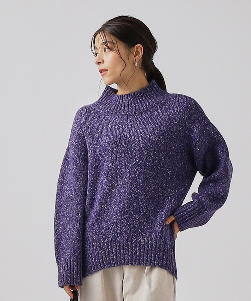 DRESKIP（ドレスキップ）の「◆【体型カバー】ふわふわミックスヤーン ハイネックニット（ニット/セーター・レディース・ライトグリーン/ダークブラウン/ピンク系/イエロー系その他/ライトベージュ/パープル系・02/03/04）」の10枚目の写真