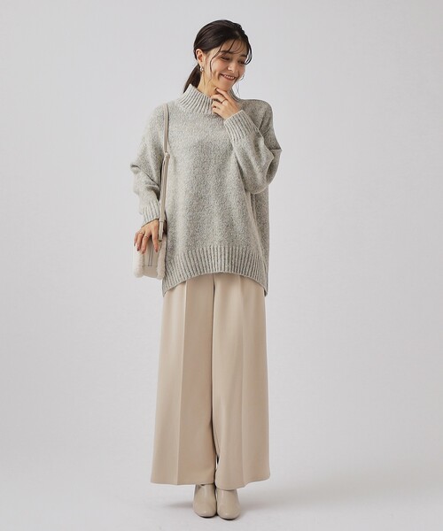 DRESKIP（ドレスキップ）の「◆【体型カバー】ふわふわミックスヤーン ハイネックニット（ニット/セーター・レディース・ライトグリーン/ダークブラウン/ピンク系/イエロー系その他/ライトベージュ/パープル系・02/03/04）」の12枚目の写真