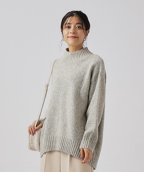 DRESKIP（ドレスキップ）の「◆【体型カバー】ふわふわミックスヤーン ハイネックニット（ニット/セーター・レディース・ライトグリーン/ダークブラウン/ピンク系/イエロー系その他/ライトベージュ/パープル系・02/03/04）」の15枚目の写真